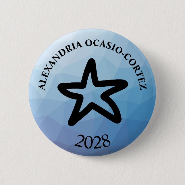 AOC Alexandria Ocasio-Cortez 2028 Button (Vorderseite)
