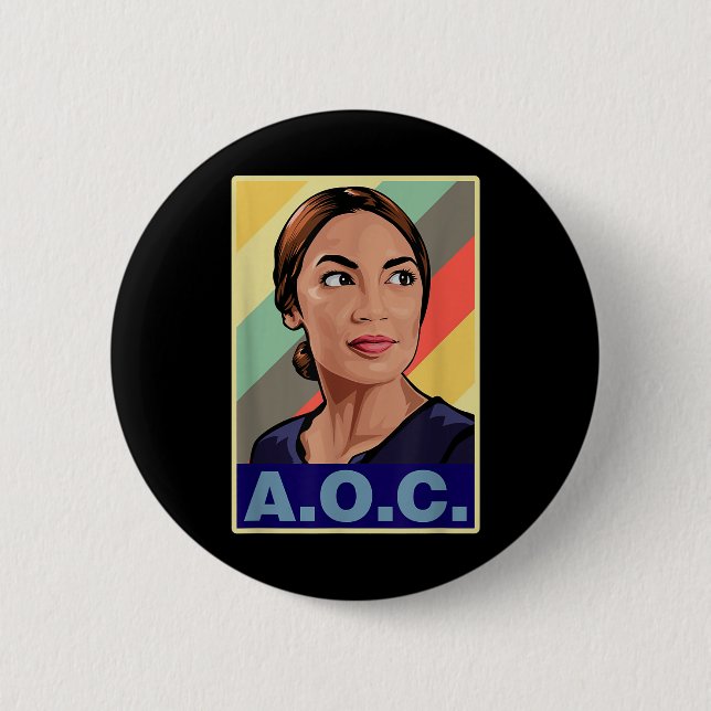 Aoc Alexandria Ocasio-cortez First Female Presiden Button (Vorderseite)