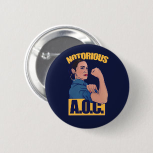 AOC alexandria ocasio cortez retro rosie Button