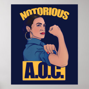 AOC alexandria ocasio cortez retro rosie Poster