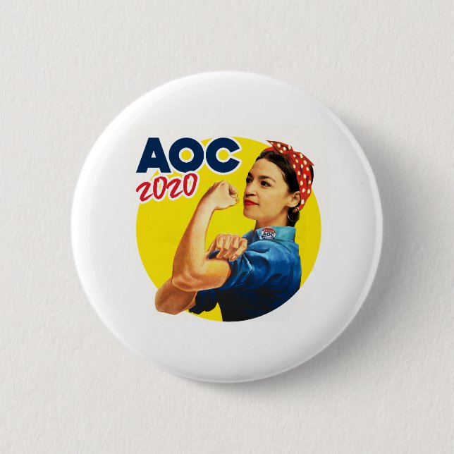 AOC die Nieterin 2020 Button (Vorderseite)
