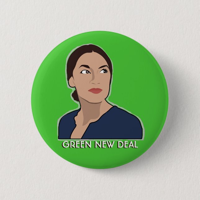 AOC: Green New Deal Button (Vorderseite)