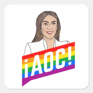 AOC LGBT STOLZ QUADRATISCHER AUFKLEBER