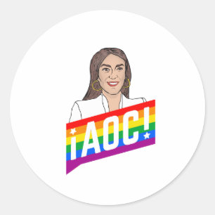 AOC LGBT STOLZ RUNDER AUFKLEBER