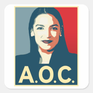 AOC Propaganda 2024 Quadratischer Aufkleber