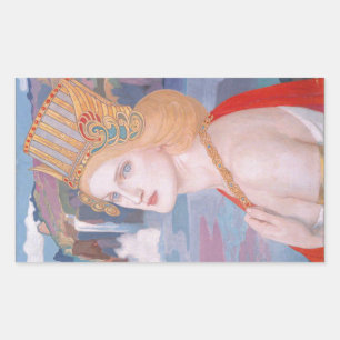 Aoife, c. 1914 von John Duncan Rechteckiger Aufkleber