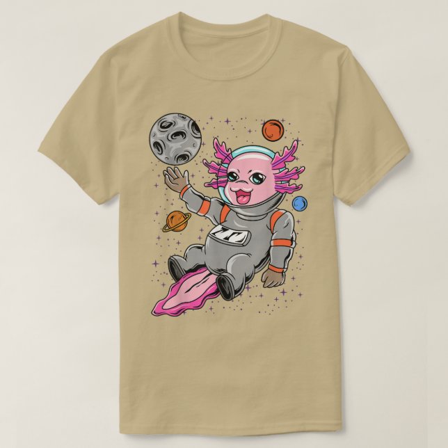 Aolotl Astronaut Planet Space T-Shirt (Design vorne)