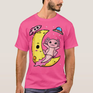 Aolotl auf dem Mond Salamander Weltraumastronaut T-Shirt