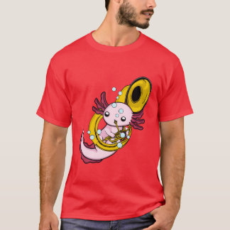 Aolotl Playing Sousaphone Marching Band retro T-Shirt