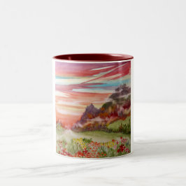 "Äone-Insel: Sonnenuntergang-Gebirgs" Tasse 11