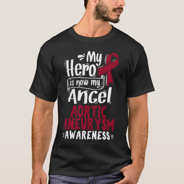 Aortenaneurysma Gift Burgundy Sensibilisierungsket T-Shirt (Vorderseite)