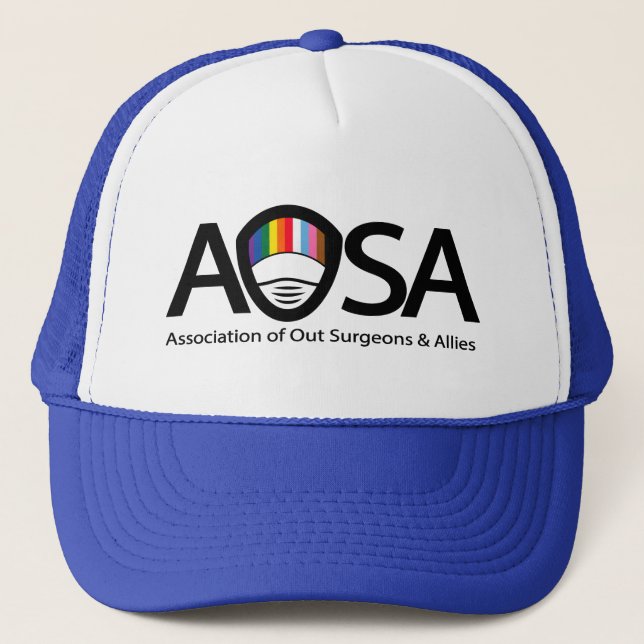AOSA-Kappe (vollständiges Logo) Truckerkappe (Vorderseite)