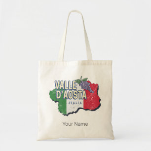 Aosta Valley Italien Region Karte Vintag Souvenir Tragetasche