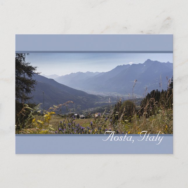 Aosta Valley Mountain View, Italien Postkarte (Vorderseite)