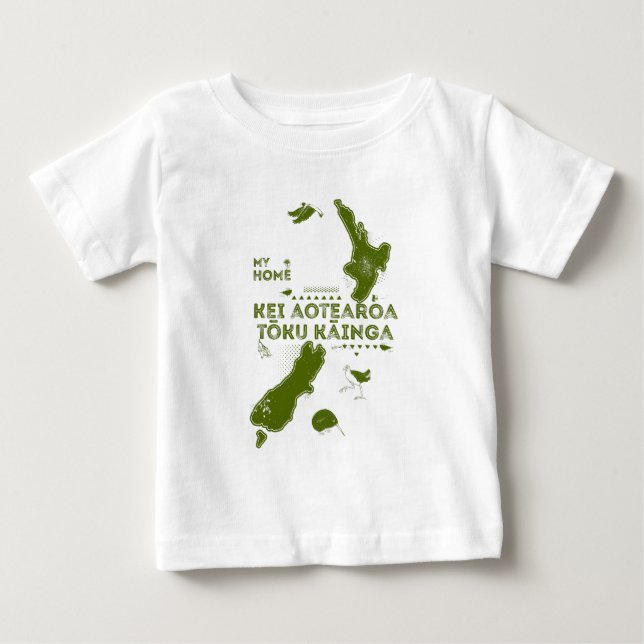 Aotearoa ist meine Zuhause Baby T-shirt (Vorderseite)