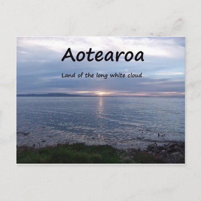 Aotearoa Land der langen weißen Wolke Postkarte (Vorderseite)