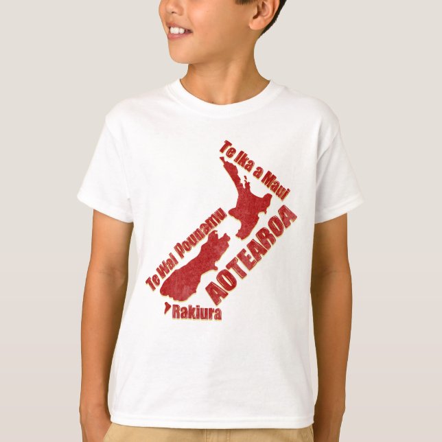 Aotearoa Maori Place Namen T-Shirt (Vorderseite)