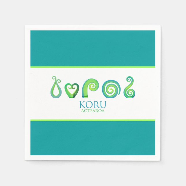 Aotearoa Neuseeland Koru - Grün Serviette (Vorderseite)