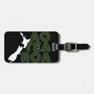 AOTEAROA NEUSEELAND LAND MAP KIWI NZ BLACK GEPÄCKANHÄNGER