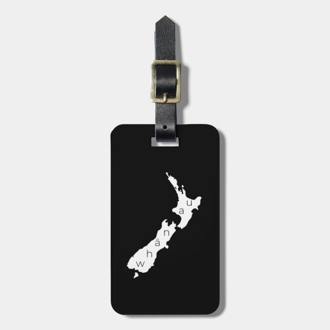 Aotearoa Neuseeland Land, Whānau in Māori Gepäckanhänger (Vorderseite vertikal)