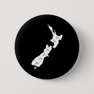 Aotearoa Neuseeland mit Kiwi Whanau Maori Button
