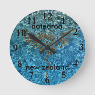 aotearoa Neuseeland-Uhr Stingray 25 Runde Wanduhr