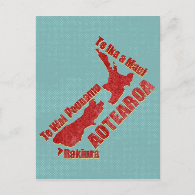 Aotearoa New Zealand Karte (Vorderseite)