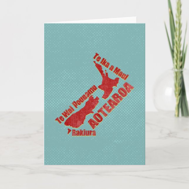 Aotearoa New Zealand Karte (Vorderseite)