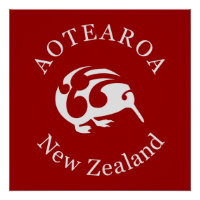 Aotearoa Nouvelle-Zélande KIWI POSTER