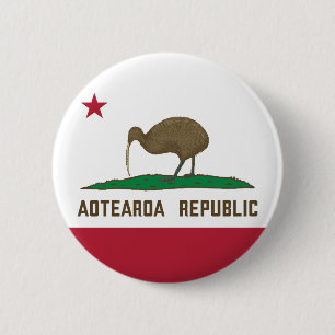 Aotearoa Republik Kiwi Flagge Neuseeland Button