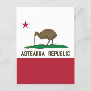 Aotearoa Republik Kiwi Flagge Neuseeland Postkarte