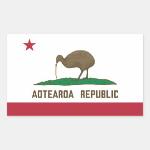 Aotearoa Republik Kiwi Flagge Neuseeland Rechteckiger Aufkleber