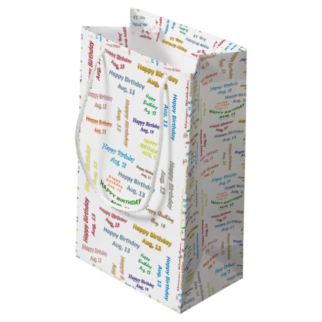 Août, 13 Anniversaire Sac cadeau (Dos Angle)