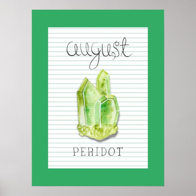 Août Birthstone Peridot 18x24 Poster de l'oeuvre (Devant)