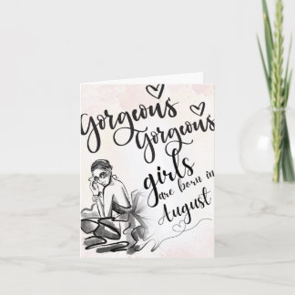Août Born Beautés Bonne carte de voeux d'anniversa
