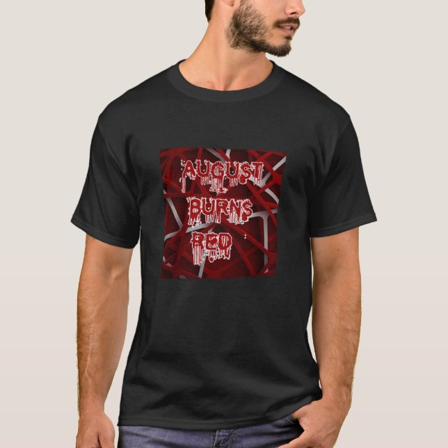 août brûle bande rouge classique T-shirt (Devant)
