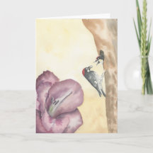 Août ; Carte pliée 5"x7" ; Intérieur vierge
