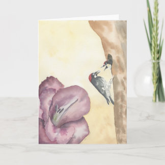 Août ; Carte pliée 5"x7" ; Intérieur vierge