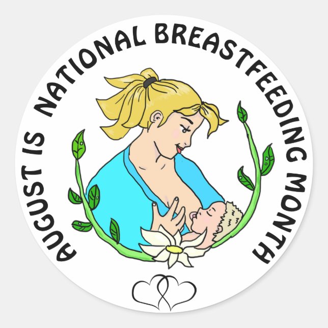 Août est un Stickers du mois national de l'allaite (Devant)