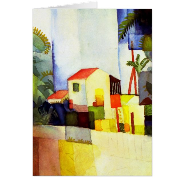 Août Macke Bright House aquarelle peinture (Devant)