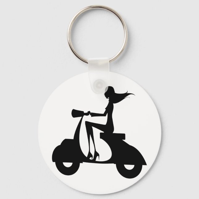 AP028 Girl Scooter Schlüsselanhänger (Vorderseite)