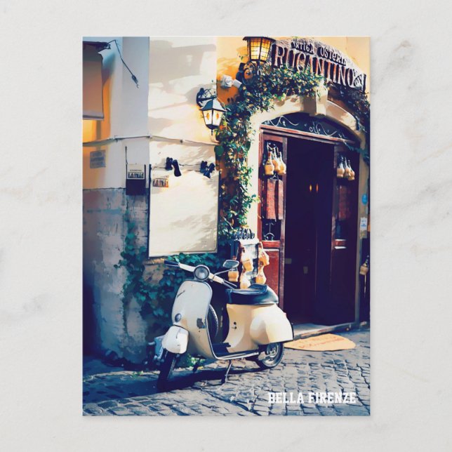 * AP12 Italia Scooter Florence Italian Cobblestone Postkarte (Vorderseite)