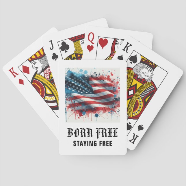 *** AP16 America Flag Veteran 1 Born Free Spielkarten (Rückseite)