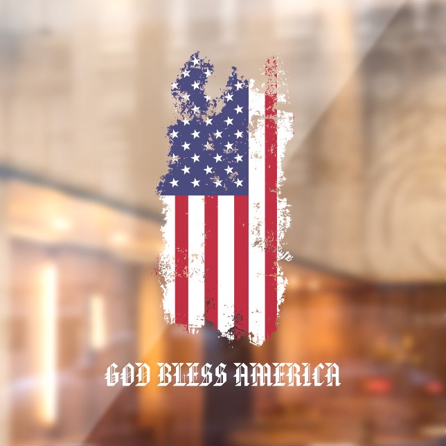 * AP16 Flag Grunge Patriotic God Bless USA Amerika Fensteraufkleber (Blatt 2)