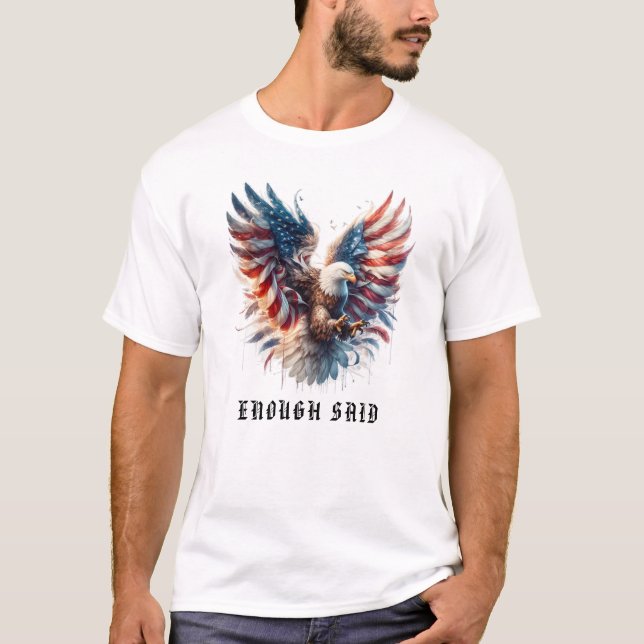 *~* AP16 Künstlerisch American Flag Bald EAGLE USA T-Shirt (Vorderseite)