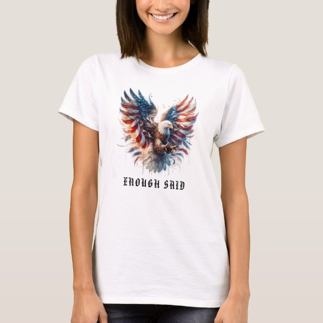 *~* AP16 Künstlerisch American Flag Bald EAGLE USA T-Shirt (Vorderseite)