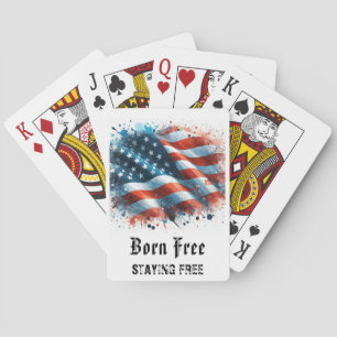 *** AP16 Rot Weiß Blau Amerikanische Flagge Spiel  Spielkarten