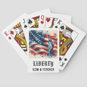 *** AP16 STATEUE der FREIHEIT Amerikanische Flagge Spielkarten