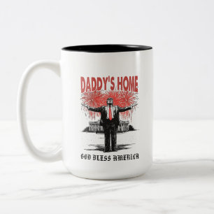 *~* AP16 - Trump Daddy ist zu Hause MAGA Weißen H Zweifarbige Tasse