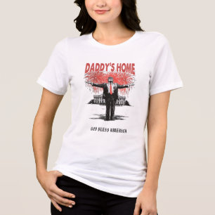 *~* AP16 - Trump Daddy ist zu Hause - USA Weißes H Tri-Blend Shirt